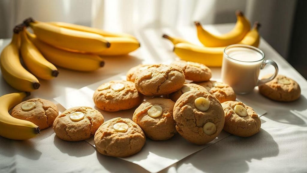 Cookies veganos de banana com aveia Cookies veganos de banana com aveia