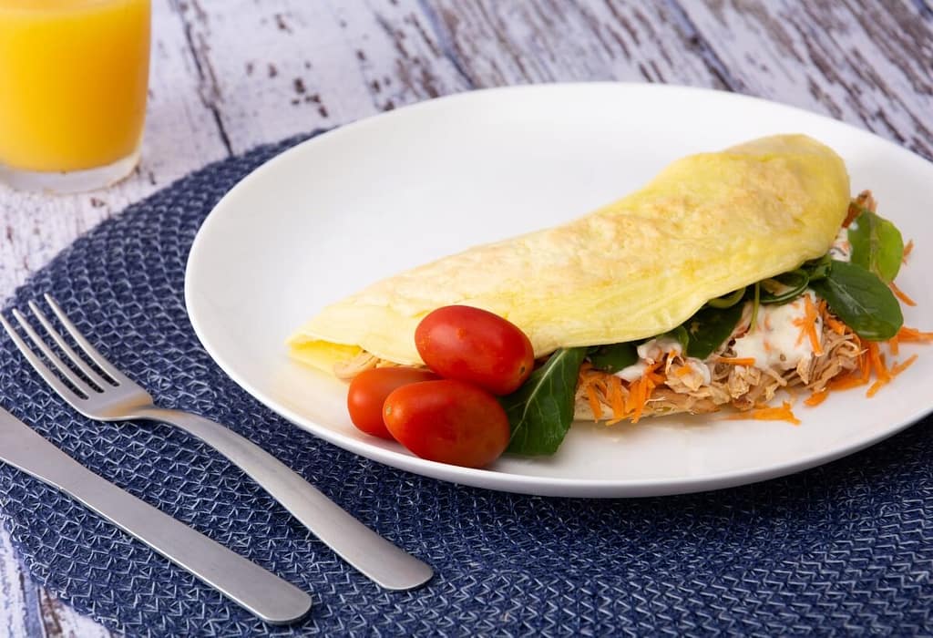 Crepioca Recheada com Frango ou Cottage Crepioca Recheada com Frango ou Cottage