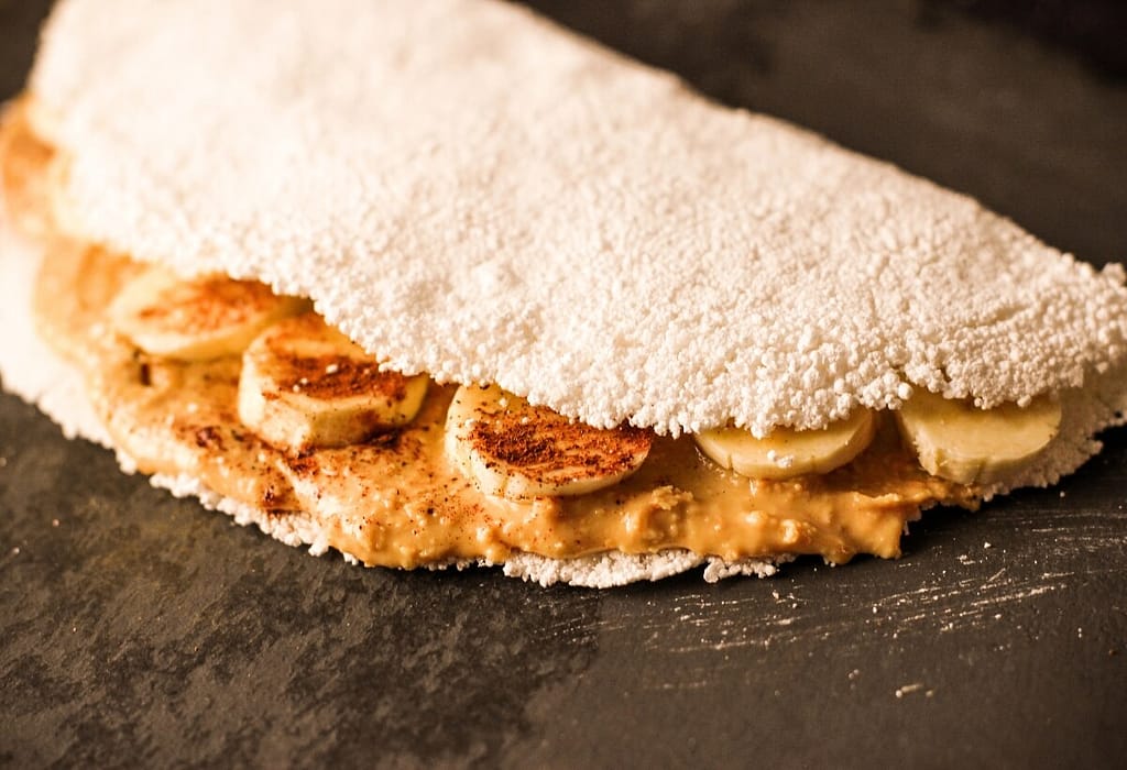 Tapioca com pasta de amendoim e banana 3 Tapioca com pasta de amendoim e banana